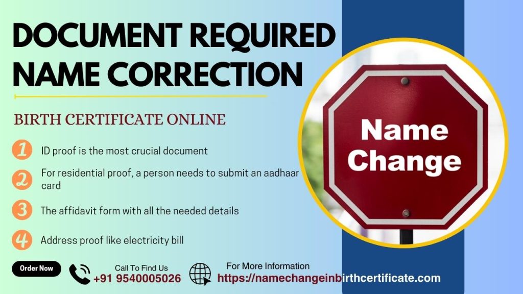 Document Required for Birth Certificate Name Correction in Tirupati